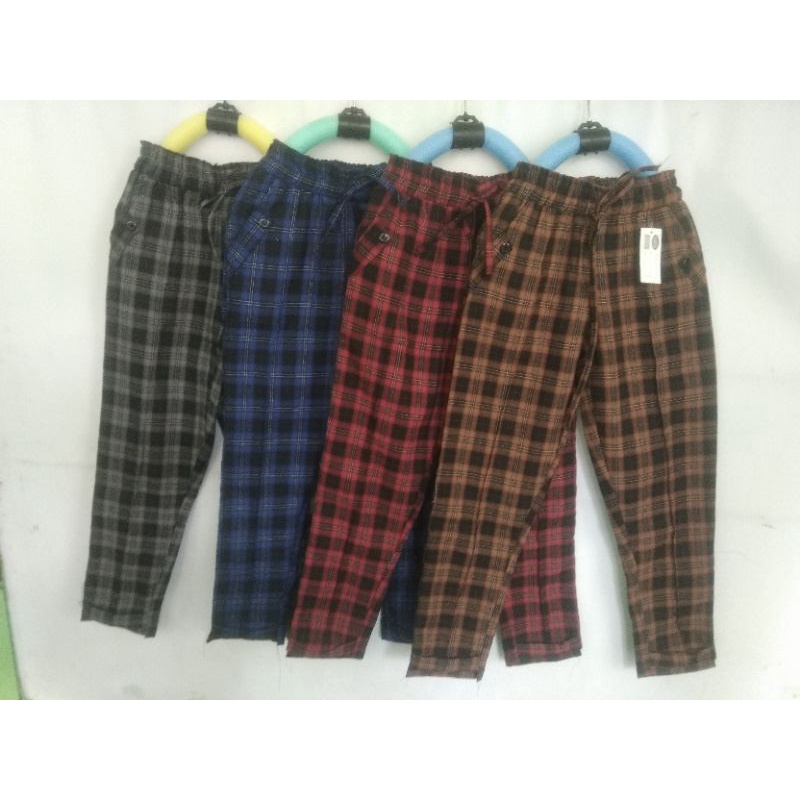 CELANA BAGGY PANTS ANAK MOTIF KOTAK USIA 8 SAMPAI 10 TAHUN.REALPICT