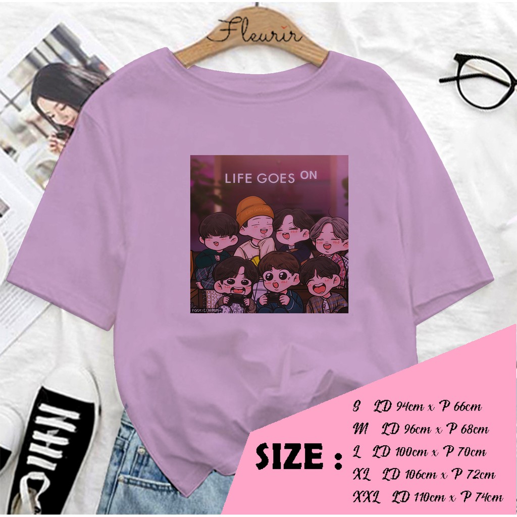 FLEURIR - KAOS  LIFE CHIBI KAOS OVERSIZE WANITA DEWASA LENGAN PENDEK TEE UNISEX