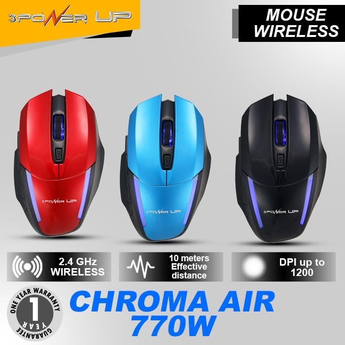 Mouse Wireless 3 Power Up Chroma 770W Silent Click