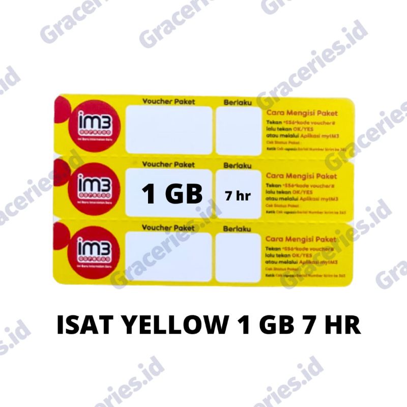 VOUCHER INDOSAT / ISAT / IM3 YELLOW 1GB 7 HARI