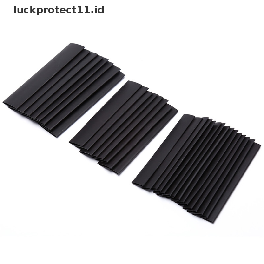 //HG&amp;ID// Fashion 127Pcs Black Glue Weatherproof Heat Shrink Sleeving Tubing Tube Assortment Kit .