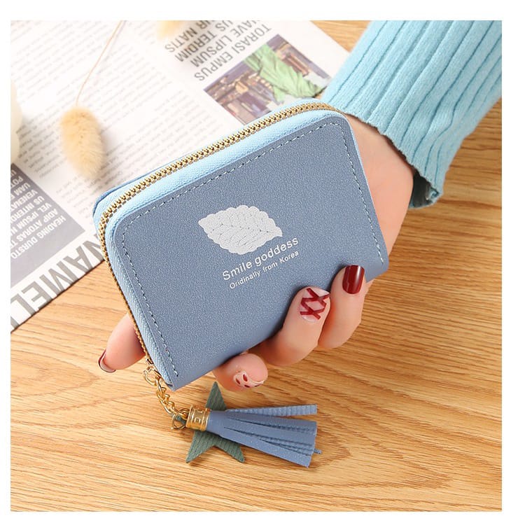 ♥TASBLUE♥D53 COD DOMPET PENDEK/MINI WANITA IMPORT MURAH REAL PIC DOMPET KOREAN TRENDY FASHION WALLET-BIRU