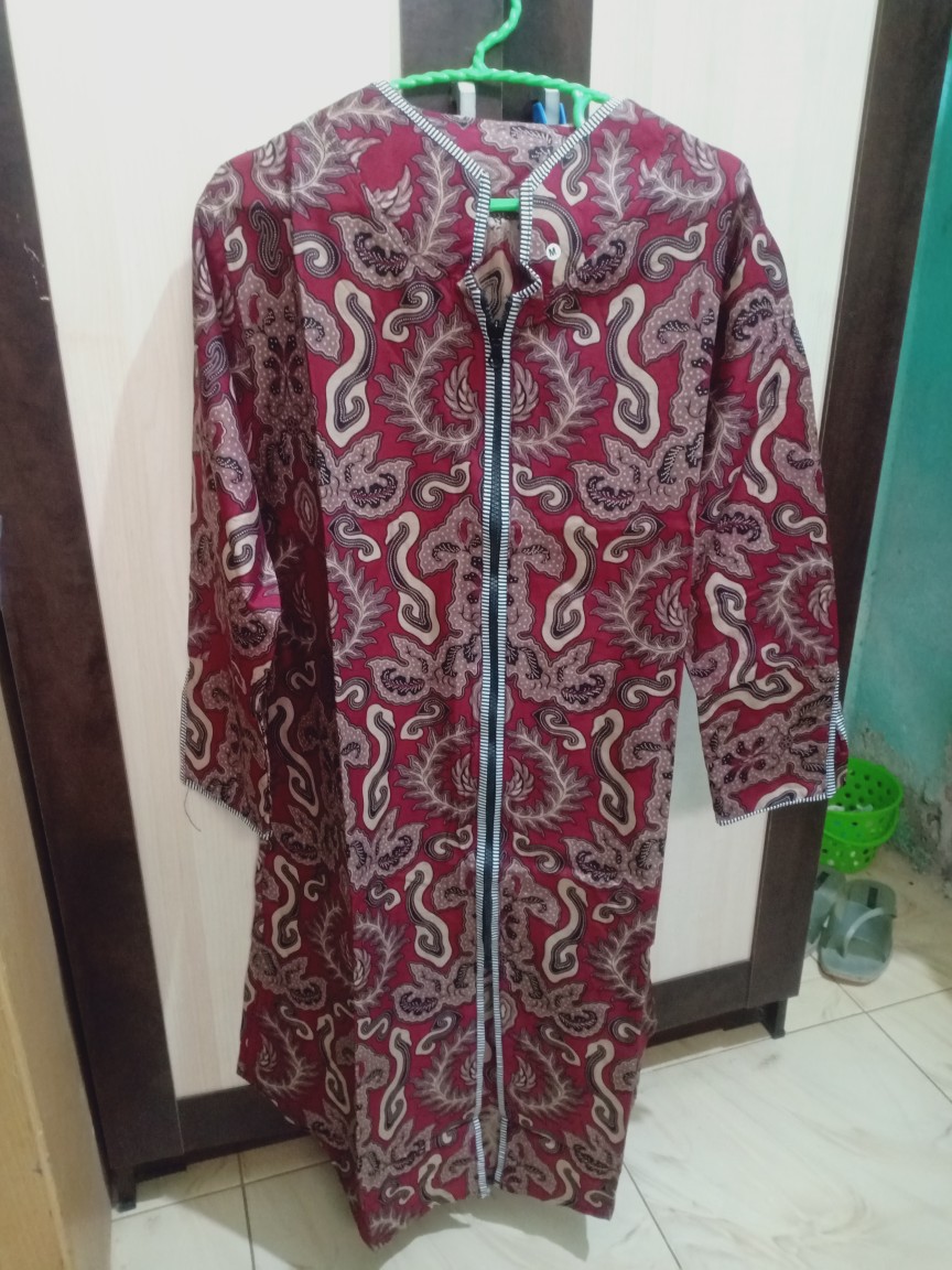 Batik Couple Slimfit | Baju Batik Couple Seragam Pasangan Tunik Zipper Couple Batik Seragam Kantor