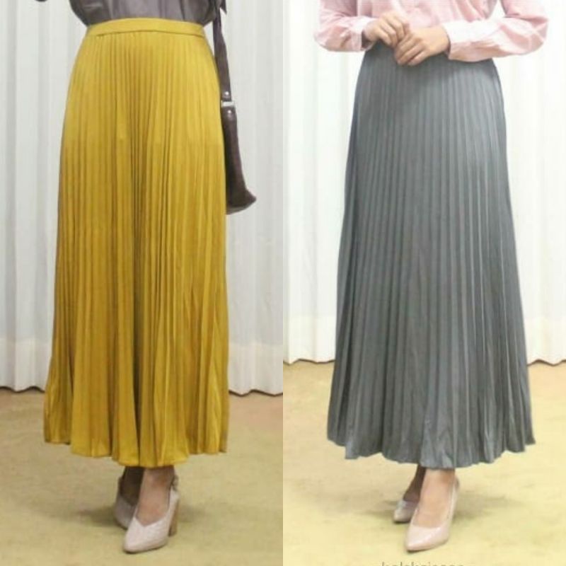 (BISA COD) Rok Plisket Premium  / Maxi Skirt Prisket Pleates