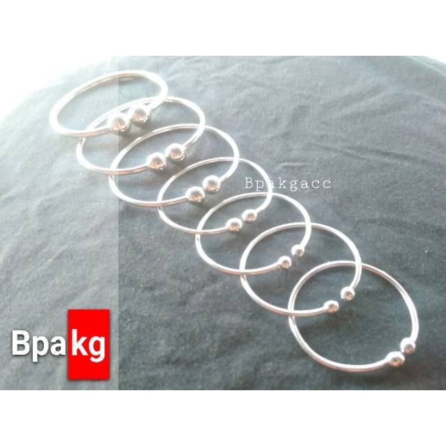 Gelang monel # Gelang tangan besi putih asli anti karat silver murah cewek cowok baby bayi simple