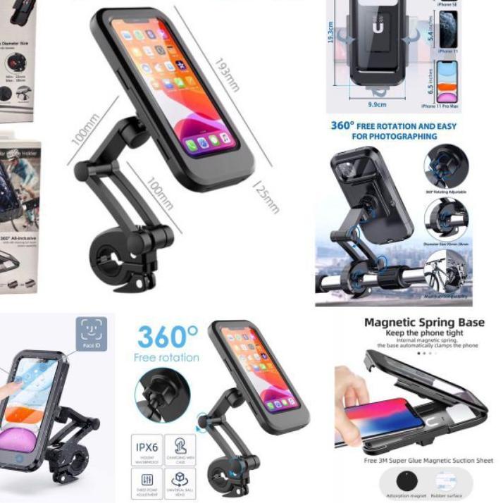 ♥ LC - Holder WATERPROOF STANG HM 18 360⁰ motor Stang /sepeda waterproof 360 card holder HP motor st