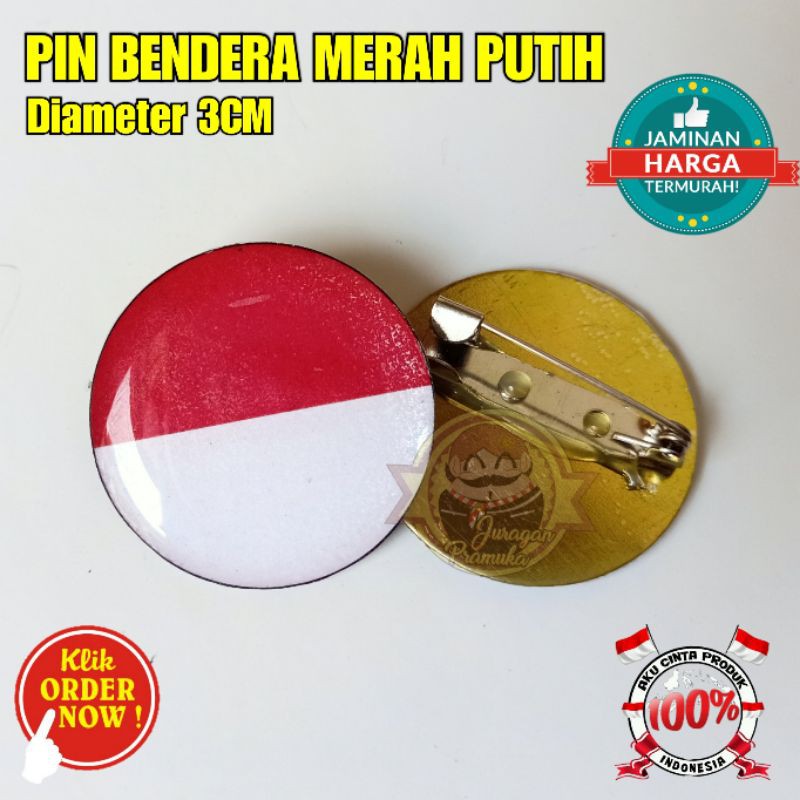 PIN BENDERA MERAH PUTIH BULAT