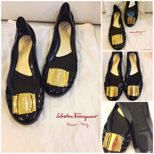 jelly shoes ferragamo asli