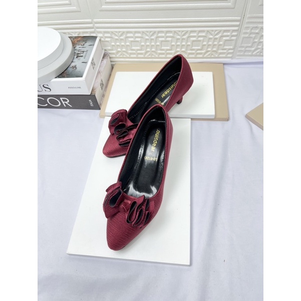 sepatu heel wanita terbaru kekinian LOUISDEAR sepatu heel satin heel 3 cm HBM (P2)