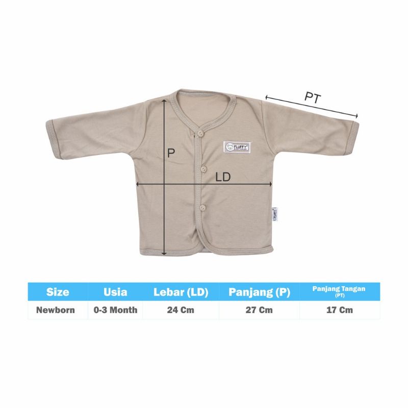 Fluffy Baju Bayi Newborn Panjang Bis