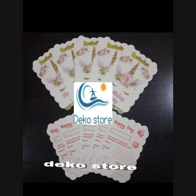 Kartu undangan ulang tahun unicorn / Kartu undangan unicorn