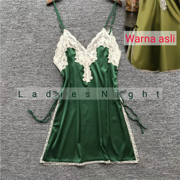 Green Valencie Baju Tidur Wanita Lingerie Premium Import - Green Army