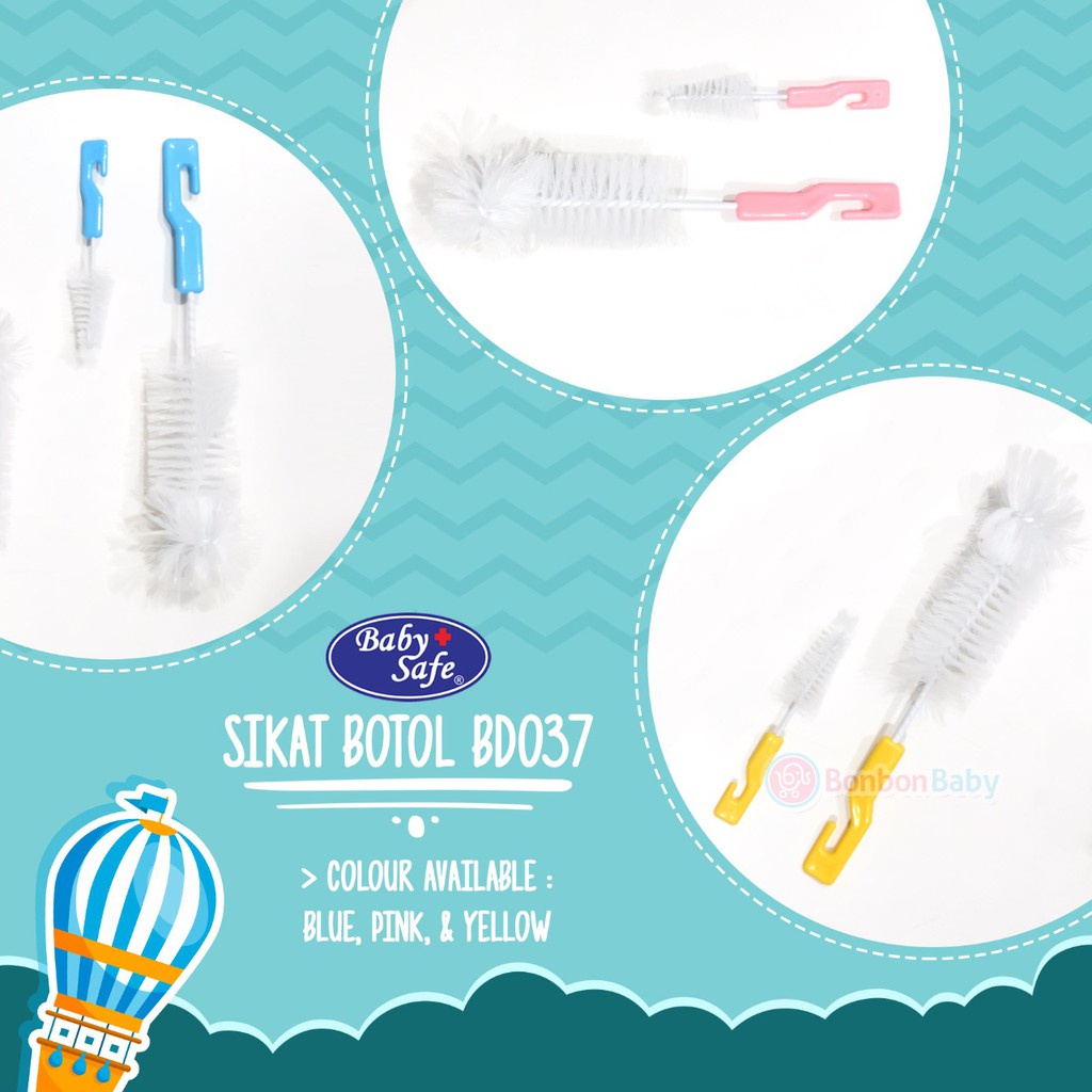 Babysafe Sikat Botol Sponge BD037-6 / BD037-1 / BD037