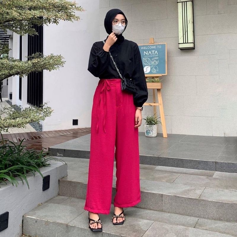 ‼️READY‼️LÉECHY KULOT RAYON HIGHWAIST TALI  - KULOT CEWEK KUE - BASIC HIGHWAIST LOOSE PANTS - KULOT HIGHWAIST FUCHSIA - KULOT RAYON PREMIUM ADEM - KULOT HIGHWAIST JUMBO - KULOT TALI IKAT SAMPING