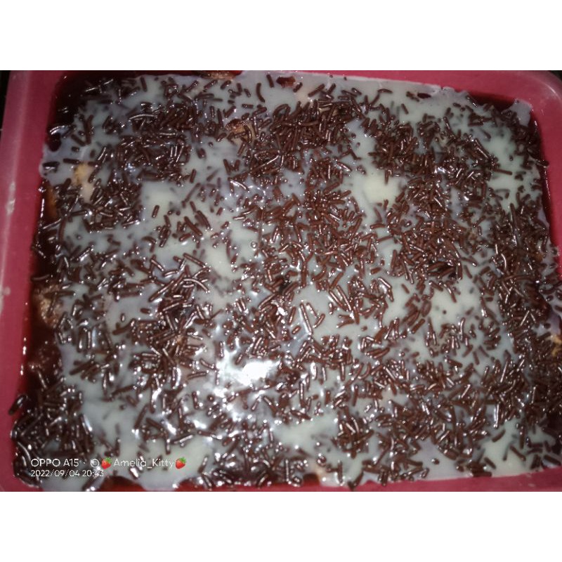 

puding roti coklat lumer