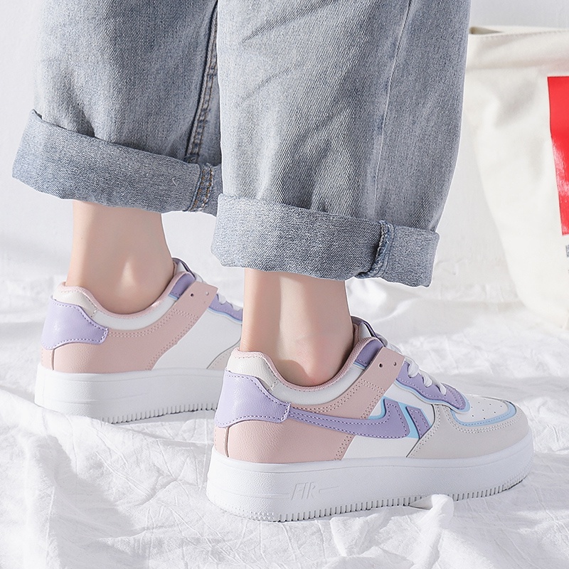 Beeyoo Sepatu Sneakers Wanita Shoes Fashion Korea Casual Wanita Warna Pastel WK116-6