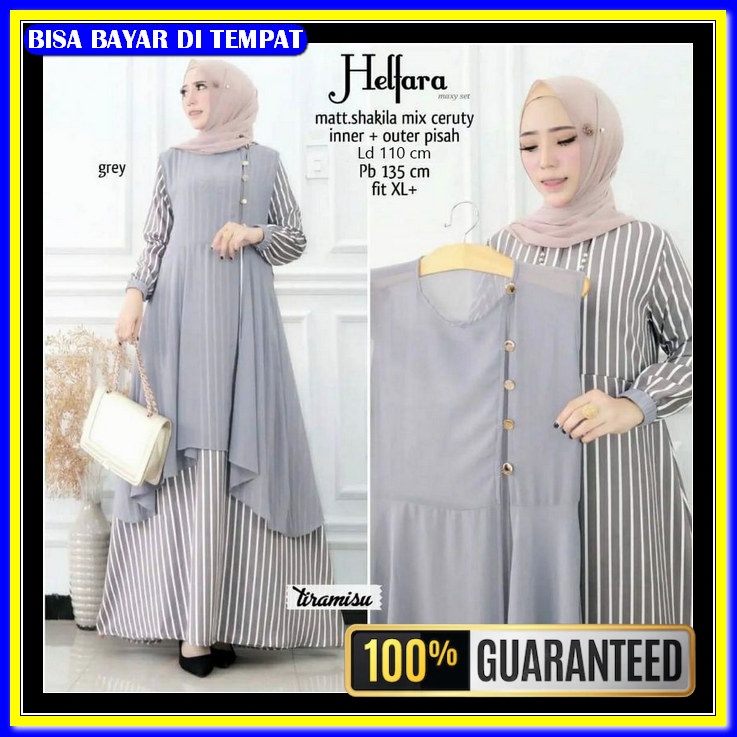 Gamis Syari Wanita Terbaru Aluna Maxi Dress Baju Gamus Syarii Games Remaja Pakaian Muslimah Murah He
