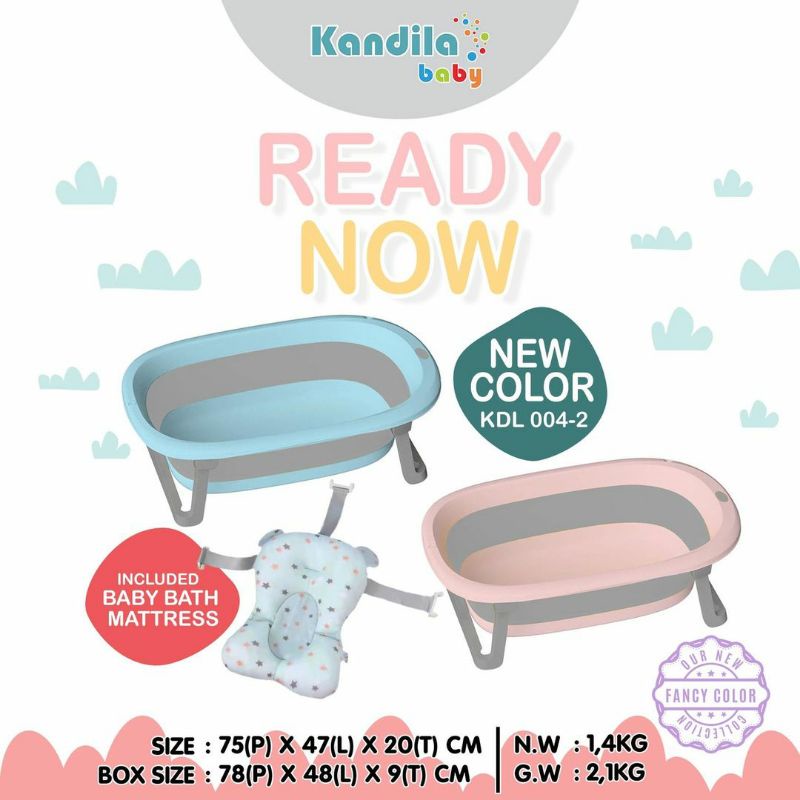 KANDILA Baby Folding Bath Tub with Mattress Bak Mandi Bayi Lipat Portable dengan Matras Mandi Baby Bathtub