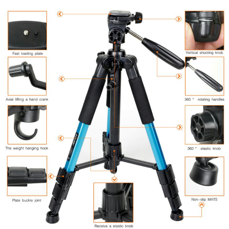 Zomei Profesional DSLR Tripod &amp; Pan Head - Q111 - Black