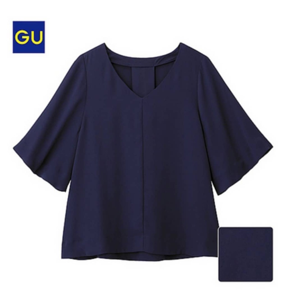GU By Uniqlo Flare Sleeve Blouse - NAVY