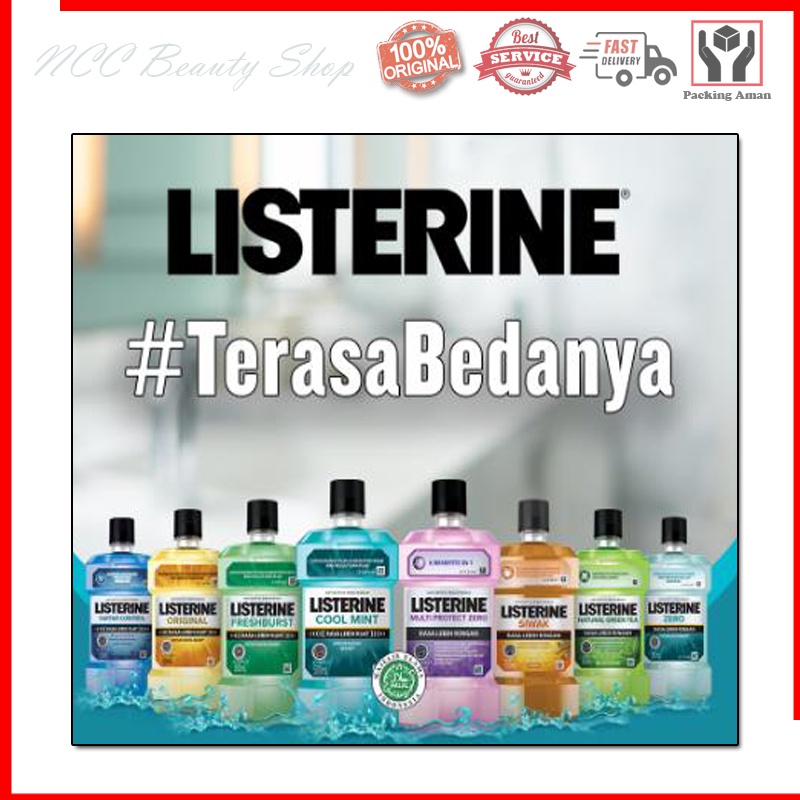 * NCC * Listerine Mouthwash Antiseptik Obat Kumur Untuk Nafas Lebih Segar Antispetic Mulut