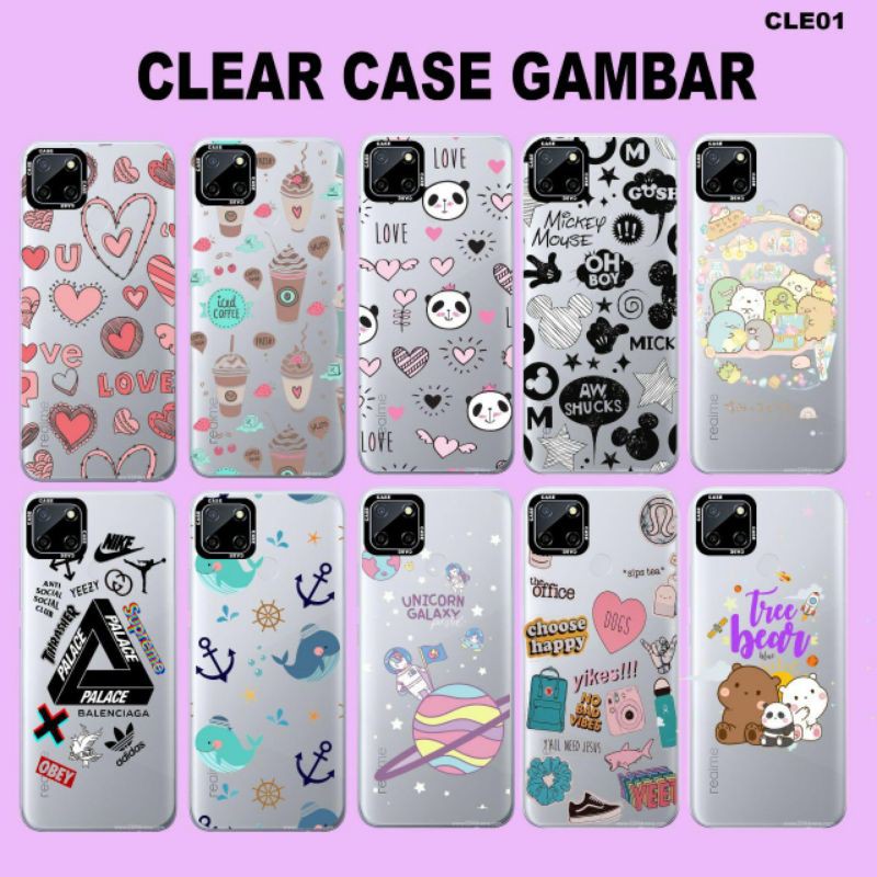 Oppo Reno 4 / A53 / A33 / A12 / F9 / A5S / A7 Soft Case Clear Case Gambar / Motif Motif