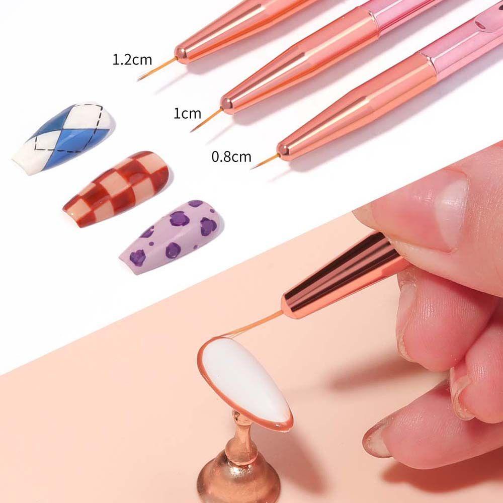 Mxbeauty Nail Art Liner Pen Bunga Garis Grid Desain Perancis Manicure Alat Ultra-Tipis Garis Tarik Sikat Kawat Aksesoris Kuku UV Gel Nail Art Brush