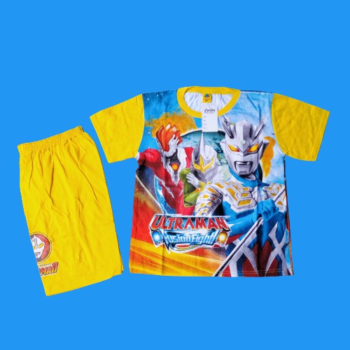 baju kaos anak laki laki setelan baju ultraman size jumbo bb 30kg keatas