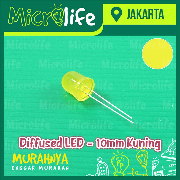 DIFFUSED LED - 10mm KUNING YELLOW