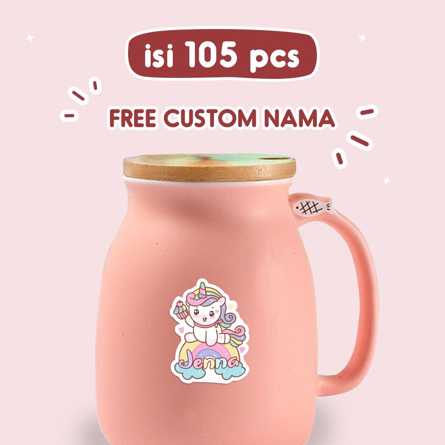 

Sticker Nama Waterproof custom banyak pilihan tema