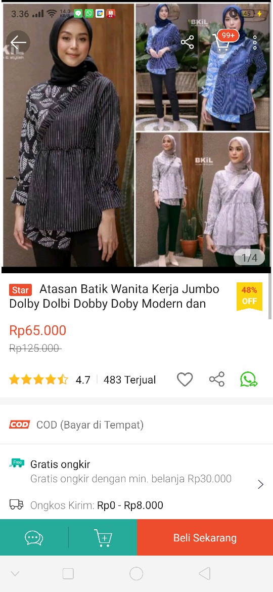 Atasan Batik Wanita Kerja Jumbo Dolby Dolbi Dobby Doby Modern Dan Terbaru 2020