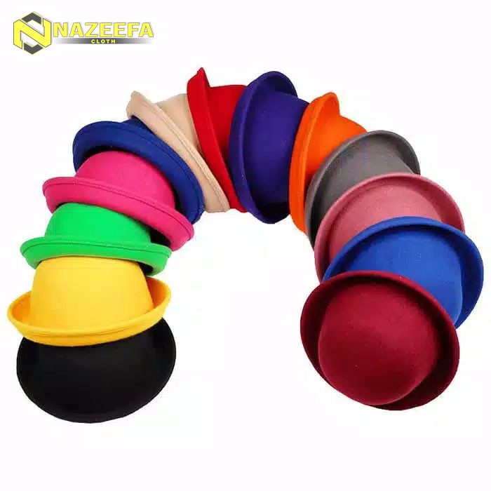 TOPI CAPLIN DEWASA / TOPI BOWLER DEWASA