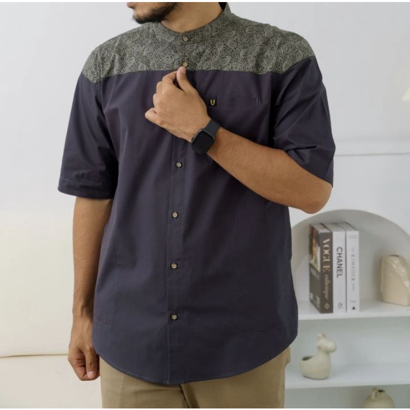 Kemko Kemeja Koko Uhud Leaf Batik