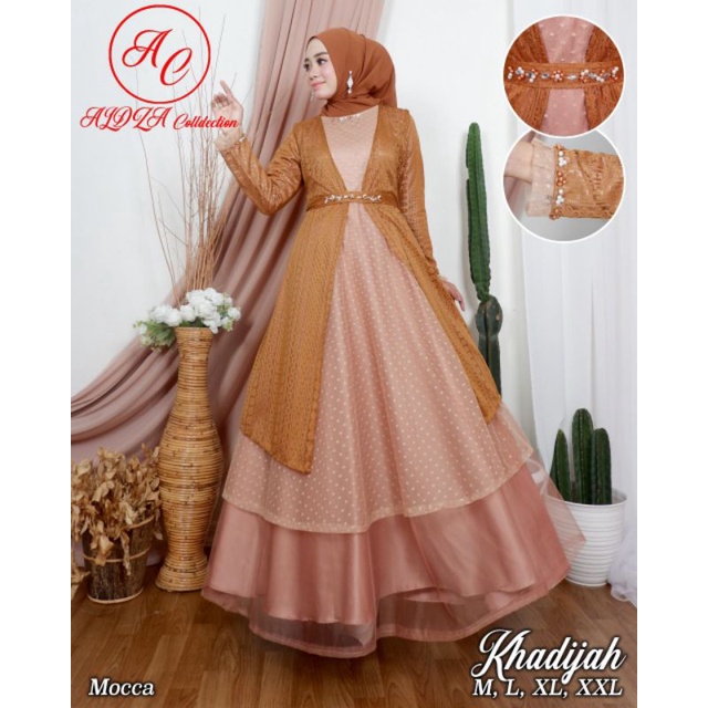 Gamis Tile Outer Mutiara| Gamis Khadijah Brokat Malika| Gamis| Gamis pesta| Gamis wisuda| Gamis Kondangan| Gamis Cardigan| Dress Pesta Mewah |Gamis Brokat| Gamis Tile