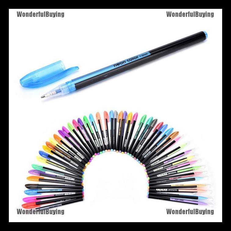 

Termurah 48Pcs/Set Pulpen Tinta Gel Warna Warni Untuk Mewarnai/Melukis/Craft