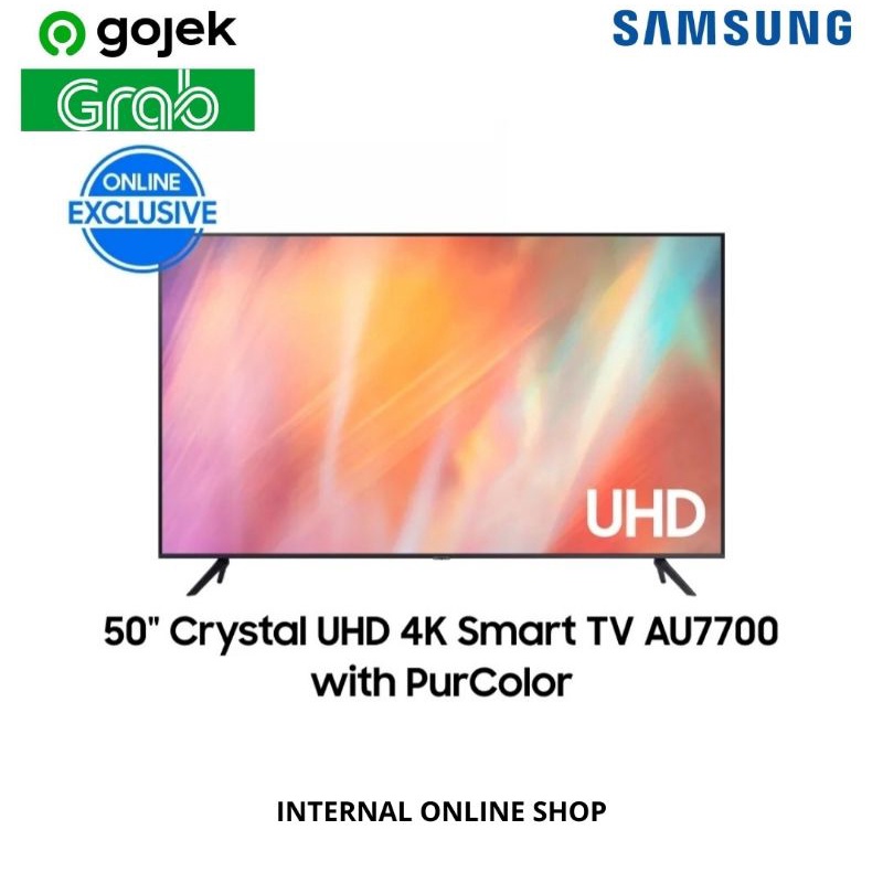 Samsung 50&quot; Crystal UHD 4K Smart TV AU7700 Garansi Resmi