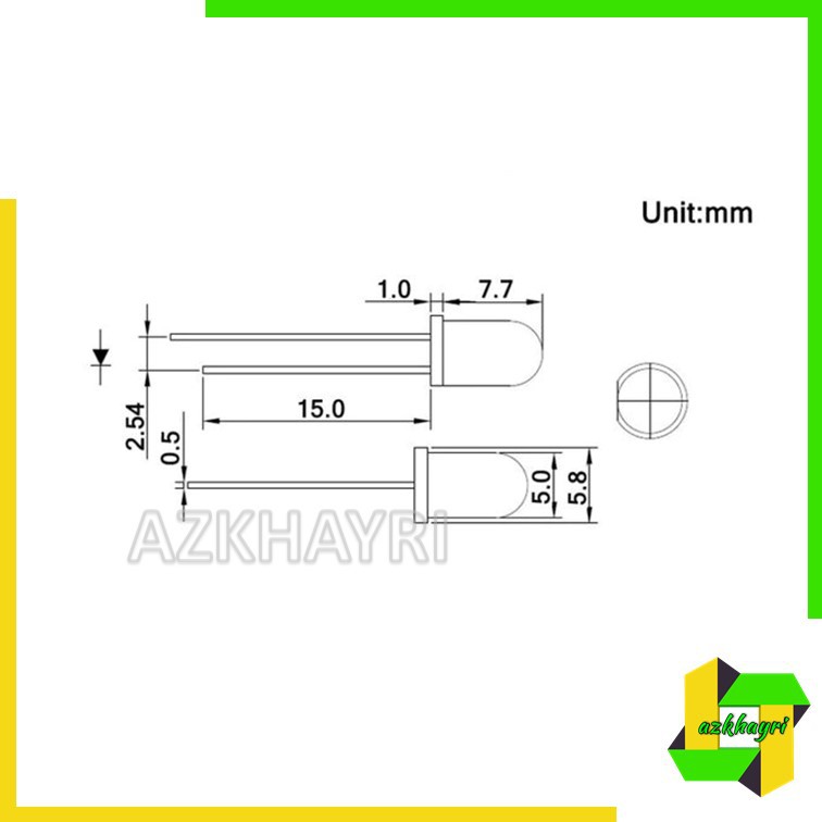 LAMPU LED 5MM TRANSPARAN SUPER BRIGHT Biru Hijau Merah Putih