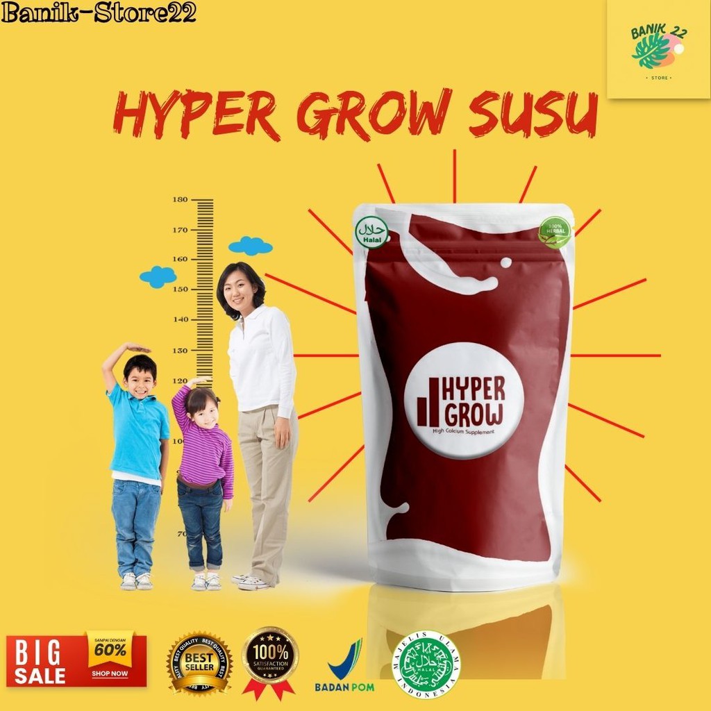 

HYPER GROW SUSU – Peninggi Badan Terlaris / susu penambah tinggi badan