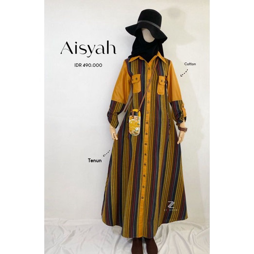 Gamis Premium Aisyah by Zisheeri|Gamis Cotton|Dress Syari|Dress Branded Adem|Dress Long Cardigan|Gam