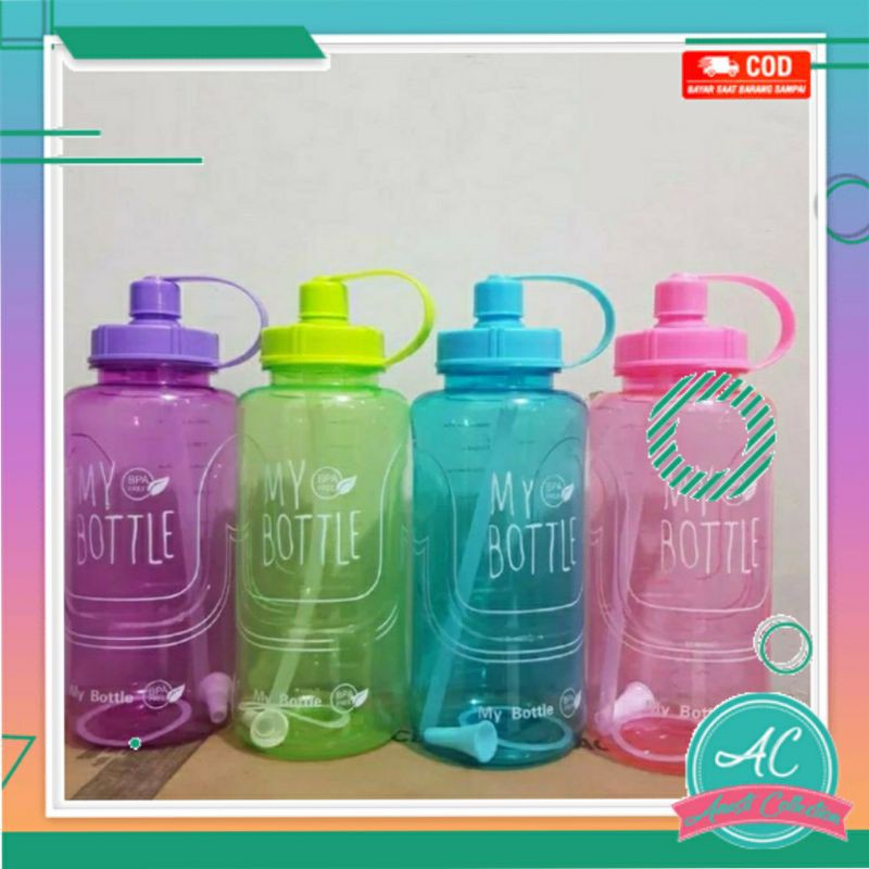 Botol minum bekal besar jumbo big kapasitas 2000 mili liter transparan 2 liter My Bottle BPA free