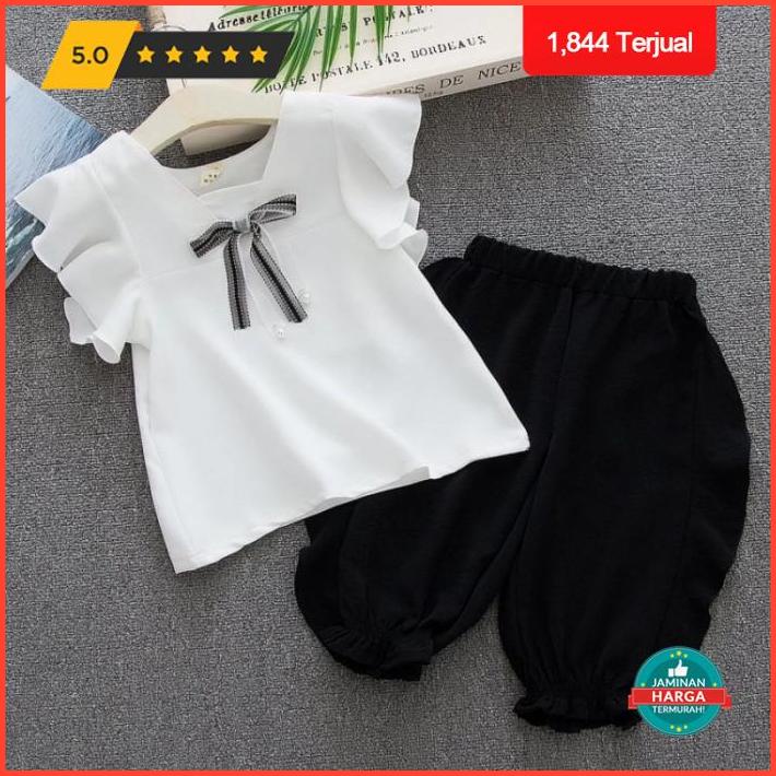 Casual Baju Anak Perempuan Import, 1Set Baju Anak Cewek Import - Pink, 110