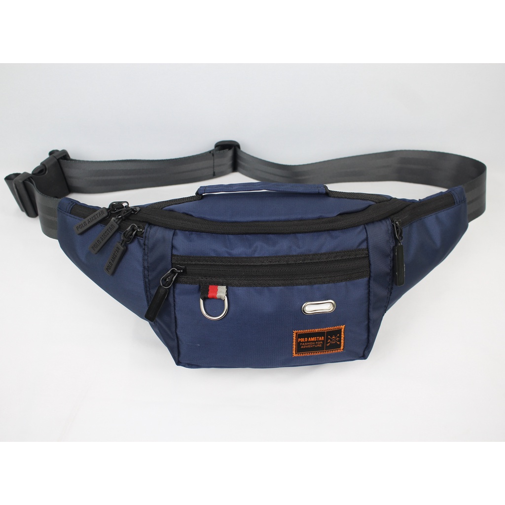 Tas Selempang Pria Polo Amstar Tas Slempang Wanita Pria Extra Organizer Waistbag UNISEX Trendy Tas Selempang Terbaru 2023