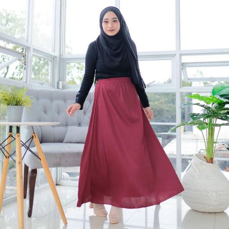 Rok plisket hyget jersey / rok mayung jersey