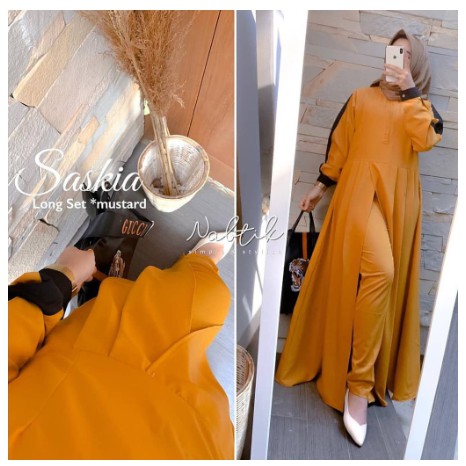 2 in 1-Gamis Saskia AS 10 / STELAN AS10 new , gamis modern terbaru, hamis syari terbaru aurany as 10