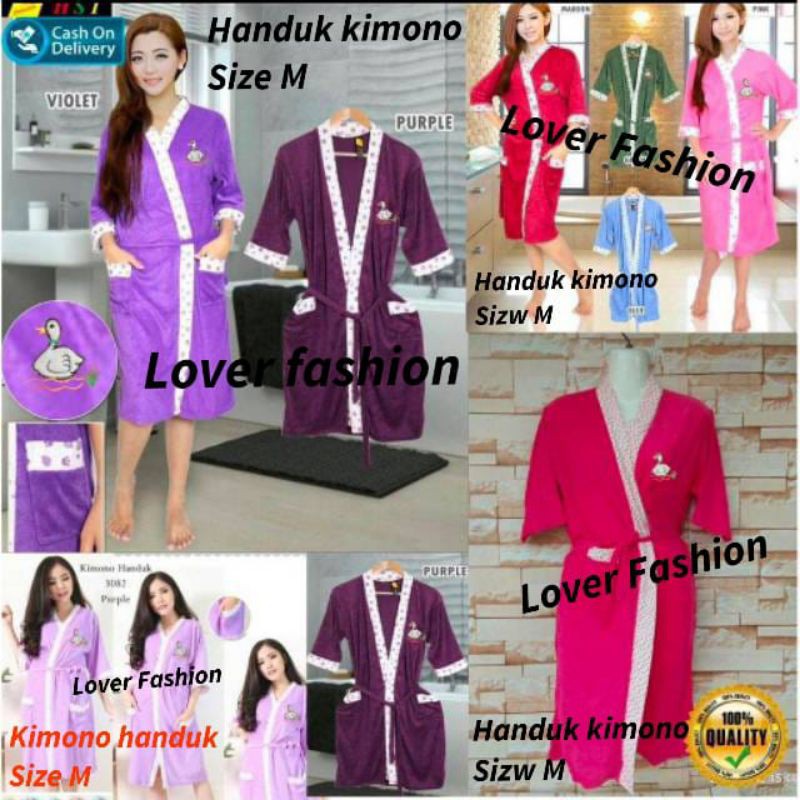 LoverFashion Kimono Handuk Remaja Lis Putih