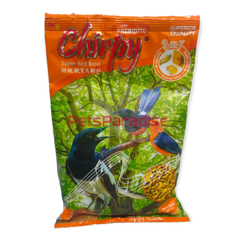 CHIRPY VOER PELLET 3 IN 1 FORMULA KUNING MATAHARI SAKTI PAKAN BURUNG