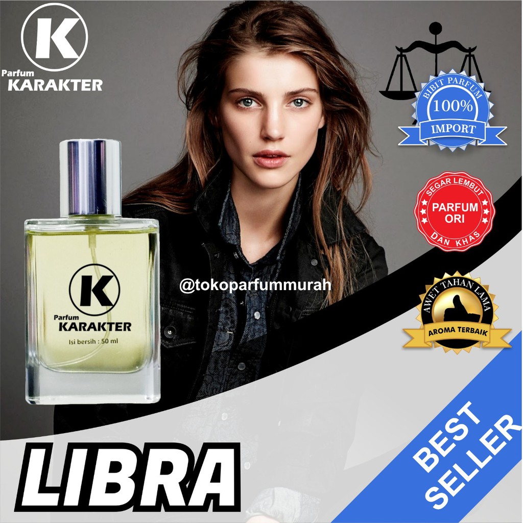 Bisa Cod | Parfum Cewek Zodiak Libra | Bibit Parfum Import Wangi &amp; Tahan Lama | Kemasan 50ml