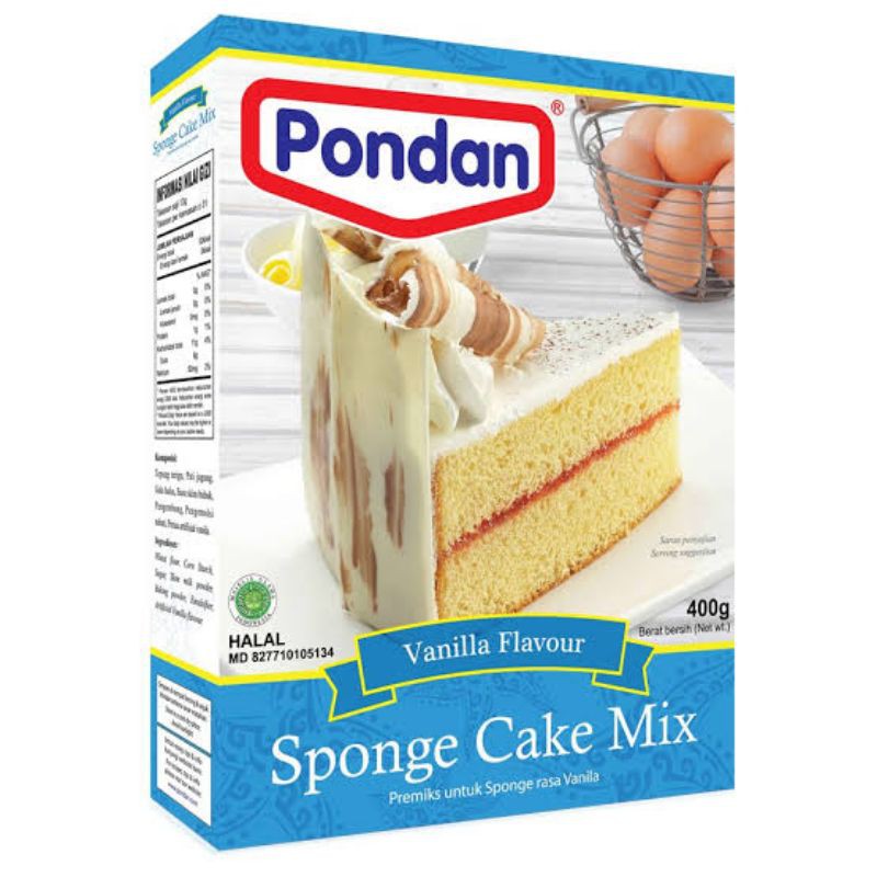 

pondan sponge cake mix rasa vanilla 400gr