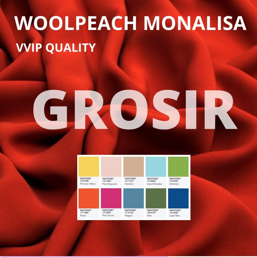 Kain Woolpeach Monalisa / Wolfis / Wolvis - Per 1 Yards - GROSIR (Minimal 1 Roll)
