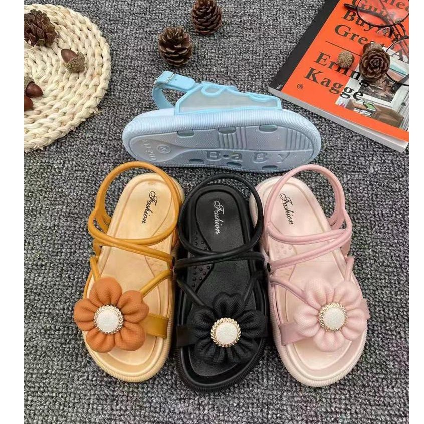 Sandal Anak Tali Jelly LITA bunga / Sandal Import Anak 2011 - 1k / Sandal Anak Perempuan Bahan Karet Model Lucu 1-10 Tahun Import